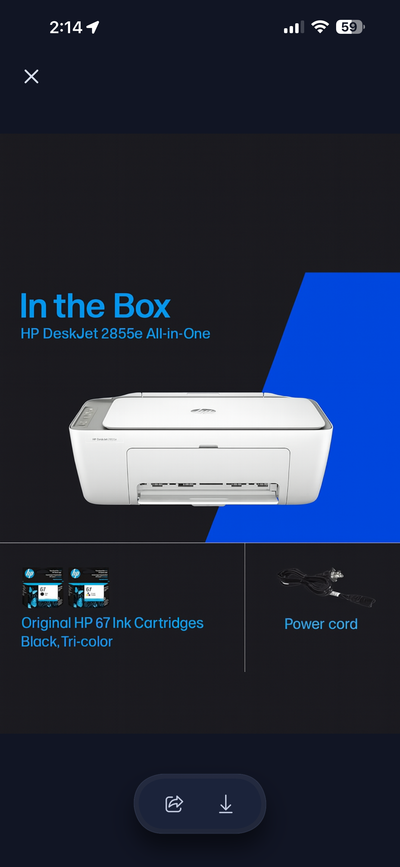 HP DeskJet 2855e Wireless Printer