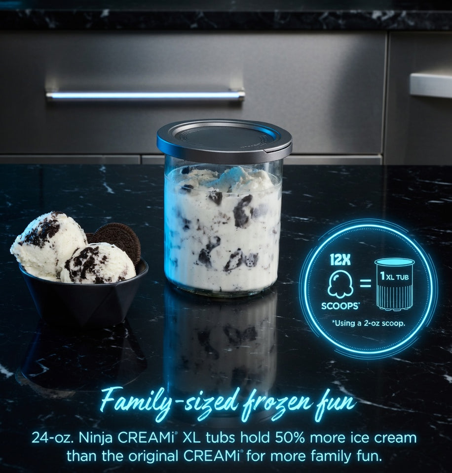 Ninja CREAMi Deluxe NC501 – 11‑in‑1 Ice Cream Maker with XL 24oz Tubs, Sorbet, Gelato, Milkshakes & Frozen Yogurt – Silver