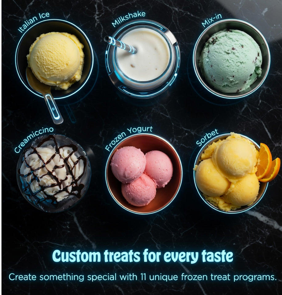Ninja CREAMi Deluxe NC501 – 11‑in‑1 Ice Cream Maker with XL 24oz Tubs, Sorbet, Gelato, Milkshakes & Frozen Yogurt – Silver